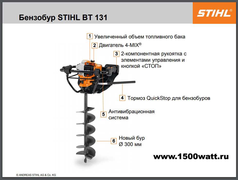 Мотобуры stihl: бензобуры для земляных и других работ, bt 131 и bt 45, bt 360 и другие, технические характеристики