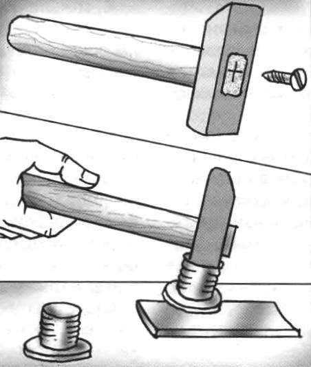 Винтовой клин — отличный способ крепления молотка на рукояти