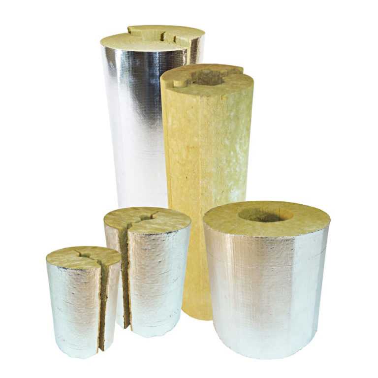 Минераловатные цилиндры: кашированные алюминиевой фольгой и другие цилиндры из минеральной ваты для труб, их производство