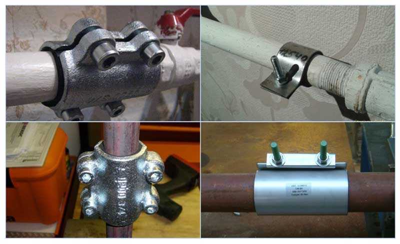 Хомуты для крепления труб: металлические стальные обжимные варианты большого диаметра, ремонтные изделия для заземления