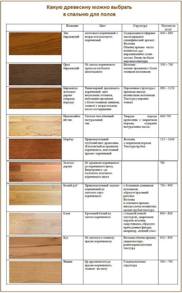 Свойства древесины разных пород