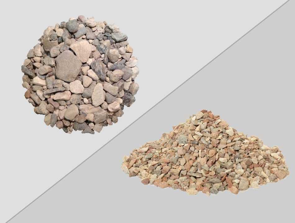 Что лучше выбрать для бетона: гравий или щебень?