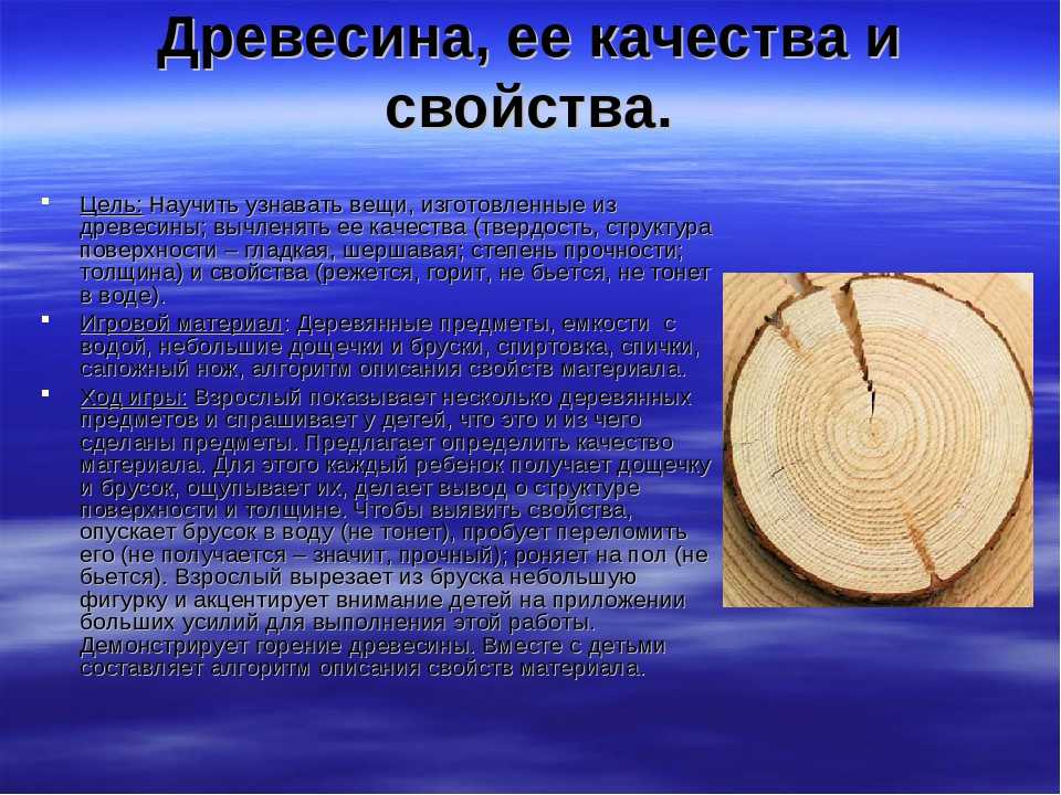 Основные характеристики древесины