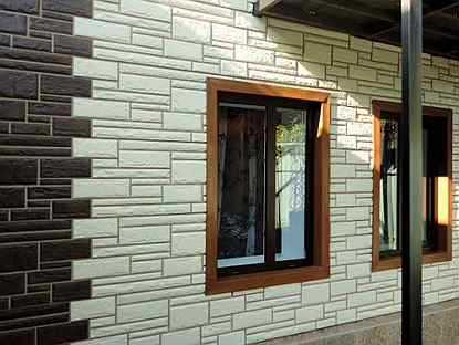 Фасадные панели под камень: отделка фасада стеновыми декоративными панелями и технология облицовки стены искусственным камнем + фото