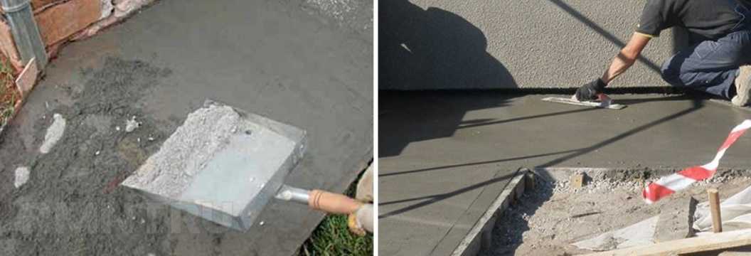 Как железнить бетонный пол цементом
