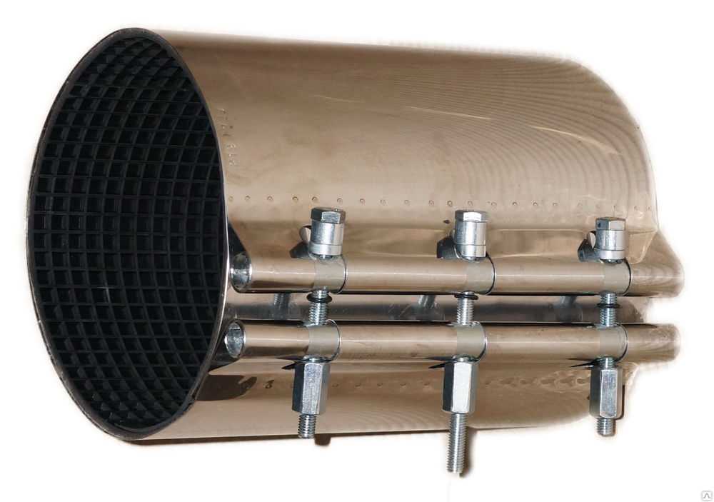 Ремонтные хомуты: двухсторонние для ремонта трубопроводов и односторонние хомуты-крабы 100 мм для труб водоснабжения, другие модели