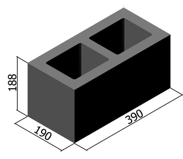 Полнотелые керамзитобетонные блоки: стеновые 390х190х188 мм, 400х200х200 и другие перегородочные блоки, их вес