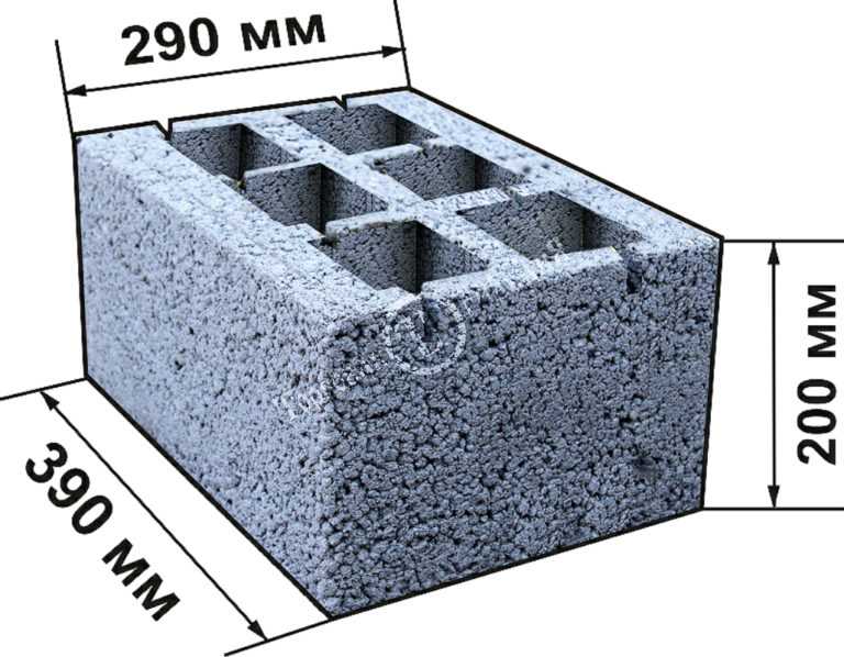 Блок керамзитобетонный перегородочный пустотелый